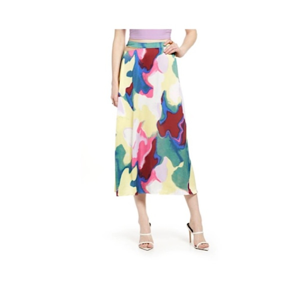 Nwot Open Edit Multicolored Midi Skirt - image 3